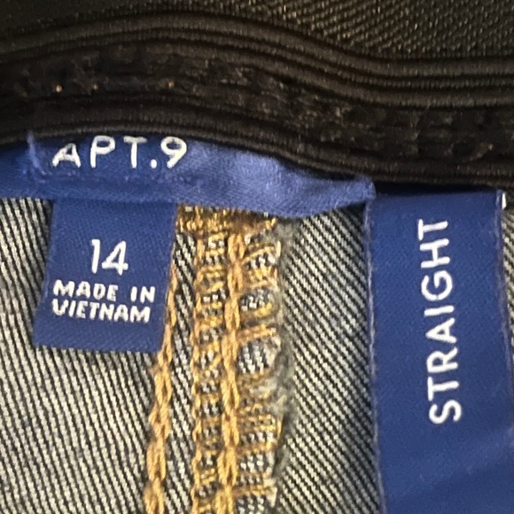 Apt 9 Size 14 Straight Leg Dark Indigo Contrast - Picture 3 of 14